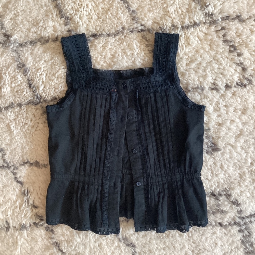 Bonpoint button-front lace cotton top